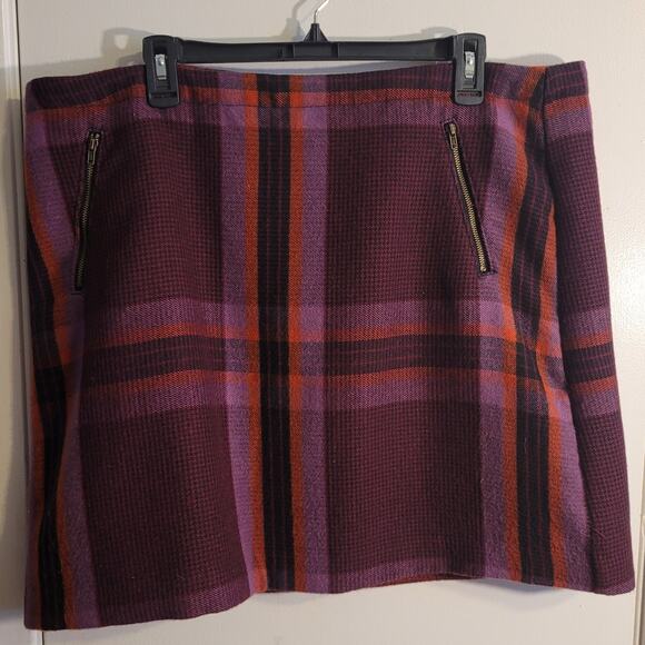 Stylus Plaid Skirt 16W Preppy Academia Wool Feel Lined Workwear Classic Plus - Picture 10 of 11